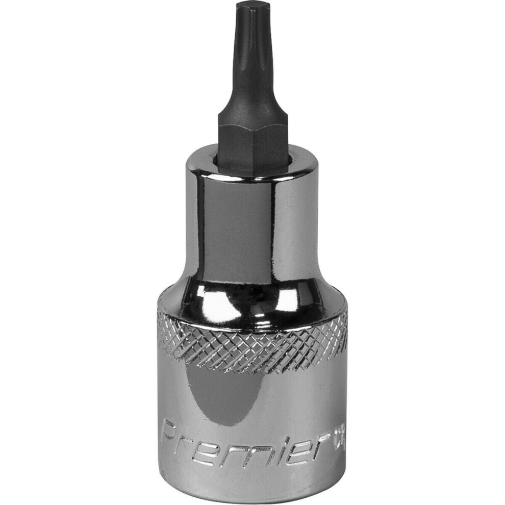 Loops T25 Trx Star Socket Bit - 1/2" Square Drive - Premium S2 Steel Head Knurled Grip