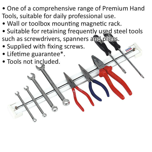 Loops 500mm Wall Mounted Magnetic Tool Holder - Spanner Screwdriver Pliers Bracket 1
