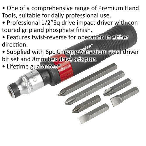 Loops 8 PACK Compact Impact Driver Set - Manual Tight Screw Remover Hammer Strike 1