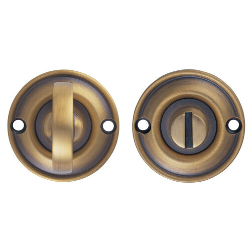 Loops Small Bathroom Thumbturn Lock And Release Handle 67mm Spindle Antique Bronze 1