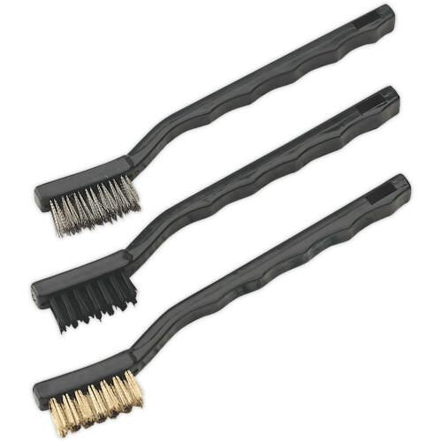 Loops 3 PACK Miniature Wire Brush Set - Steel Nylon and Brass - Small Component Brush 2