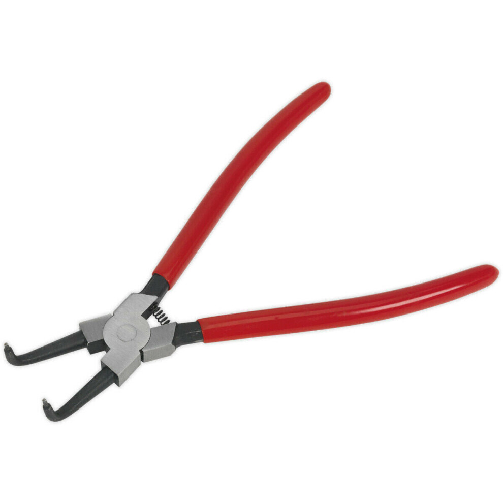 230Mm Bent Nose Internal Circlip Pliers - Spring Loaded Jaws - Non-Slip Tips 5056524253540