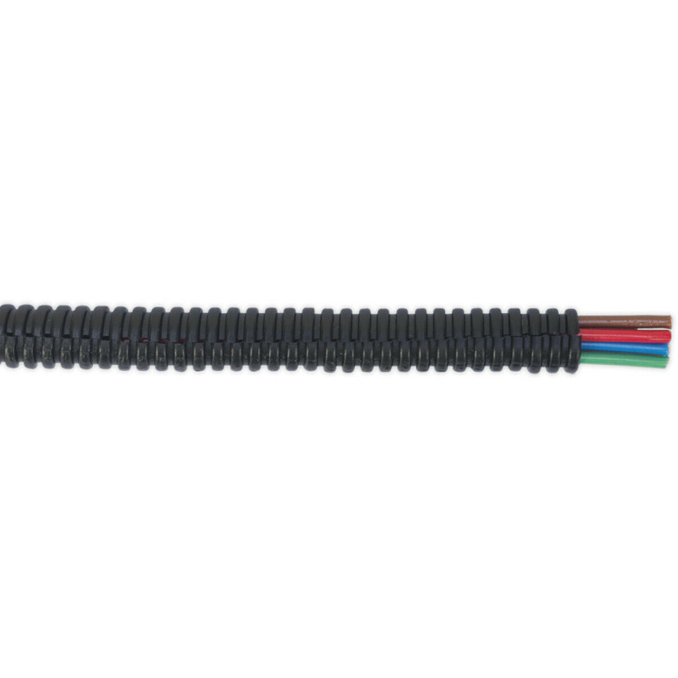 Loops Split Convoluted Cable Sleeving - 50 Metres - 7-10Mm Diameter - Flexible Nylon