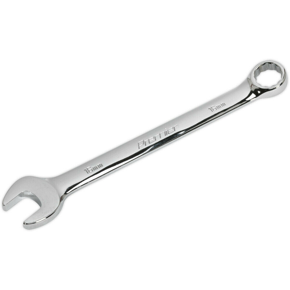 16mm Steel Combination Spanner - Long Slim Design Combo Wrench - Chrome Vanadium