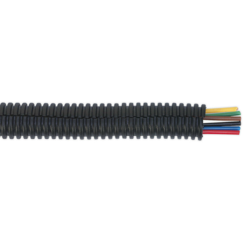 Split Convoluted Cable Sleeving - 10 Metres - 12-16Mm Diameter - Flexible Nylon 5056524270103