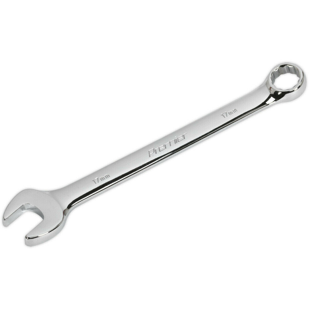 17mm Steel Combination Spanner - Long Slim Design Combo Wrench - Chrome Vanadium