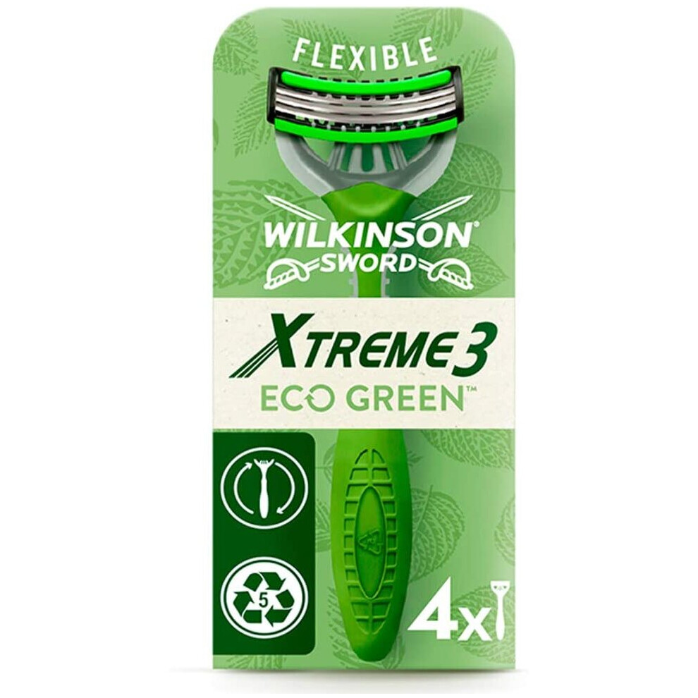 Wilkinson Sword - Xtreme 3 Eco Green X 4 - Disposable Razor Man Eco-Friendly And Recyclable - 70 Gr 4027800175000