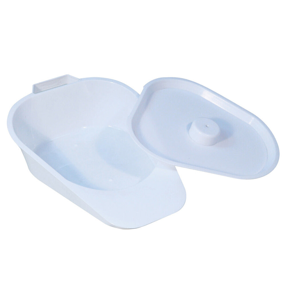 Slipper Bedpan with Lid and Handle - Easy to Clean - Bed Confined Disability Aid