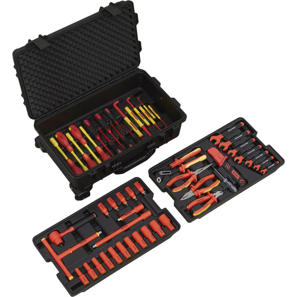 Loops 50Pc Vde Insulated 3/8" Socket Tool Kit - 1500V Dc 60900 - Ratchet Spanner Drive