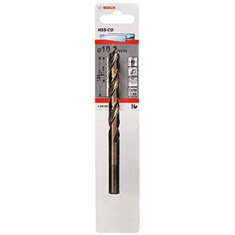 Bosch Professional HSS-Co Metal Drill Bit (stainless steel, 10.2 x 87 x 133mm, accessory drill driver)