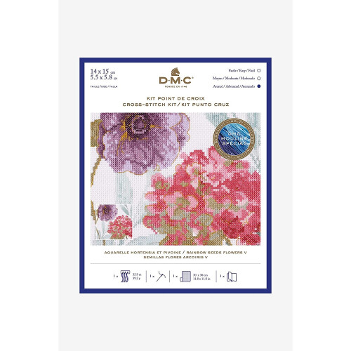 DMC DMC Rainbow Seeds Flowers V Kit, Fabric, Various