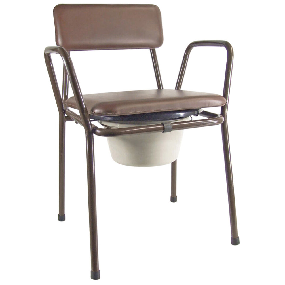 Aidapt Stackable Bedroom Bathroom Commode Chair - Padded Backrest - 5 Litre Pail