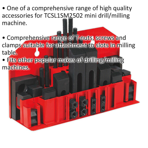 Loops 42 Piece Clamping Kit - Suitable for ys08796 Mini Drilling & Milling Machine 1