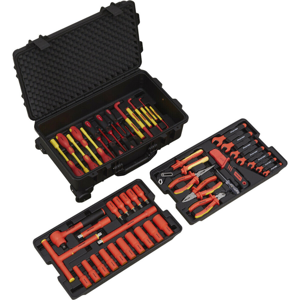 Loops 49Pc Vde Insulated 1/2" Socket Tool Kit - 1500V Dc 60900 - Ratchet Spanner Drive