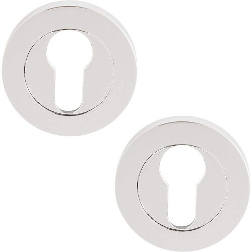 Excel Architectural DH3683 Round Euro Profile Escutcheon Set, Polished Chrome