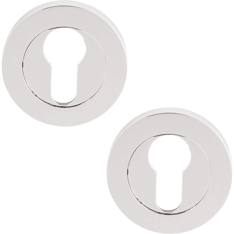 Excel Architectural Dh3683 Round Euro Profile Escutcheon Set, Polished Chrome 5017178036835