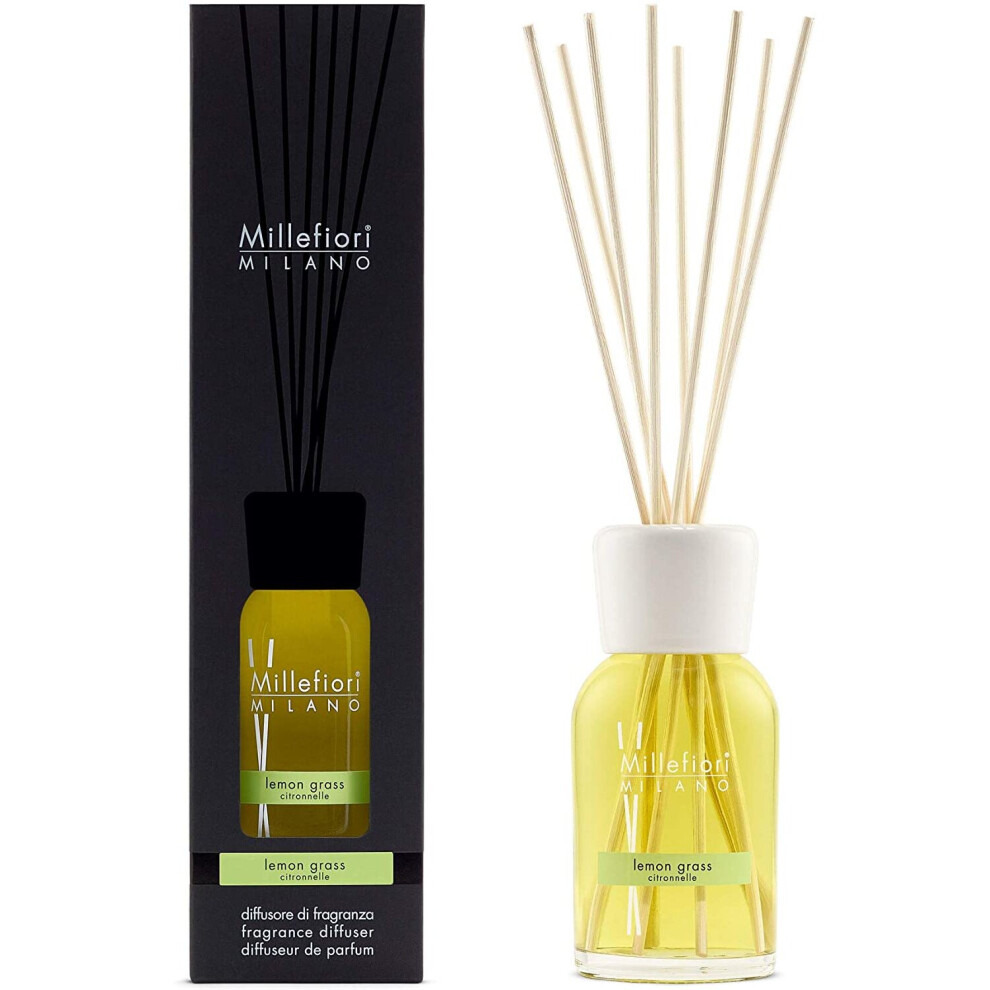 Millefiori Milano Scented Reed Diffuser | Lemon Grass | 100 Ml
