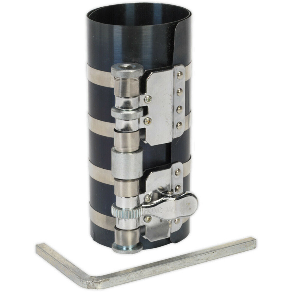 Loops 150Mm Piston Ring Compressor - 60 To 150Mm Capacity - Ratchet Action - Steel Key