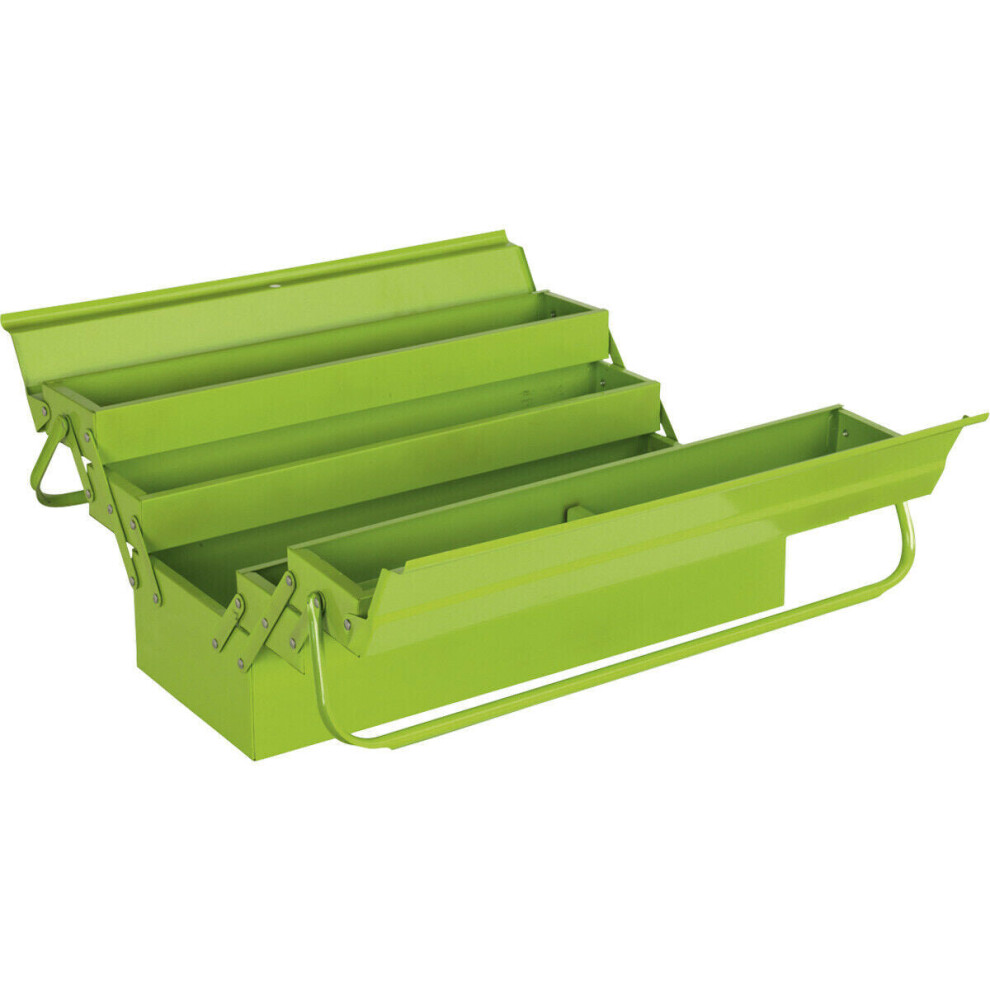 530 X 210 X 220Mm Cantilever Toolbox - Green - 4 Tray Portable Tool Storage Case 5056524258279