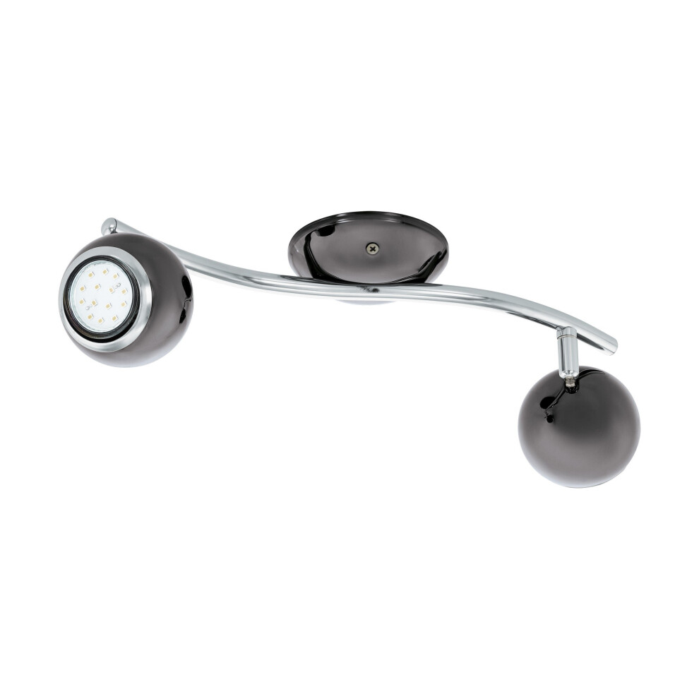 Loops Flush 2 Spots Ceiling Colour Nickel Chrome Plated Steel Bulb Gu10 2X3w Light
