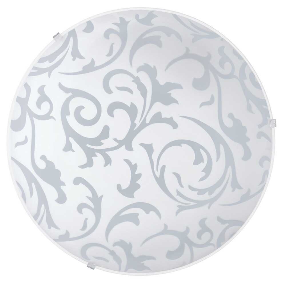 Loops Wall Flush Ceiling Shade With Satin Glass Bulb E27 1X60w Light/White