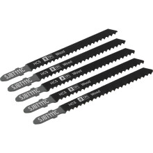 5 PACK - 100mm WOOD Jigsaw Blade Set - 8 TPI - Ground Taper Precision Cut