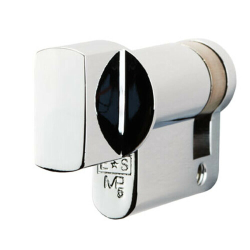 Loops 45mm Euro Single Thumbturn Twist Lock 5 Pin Polished Chrome Internal Door 1
