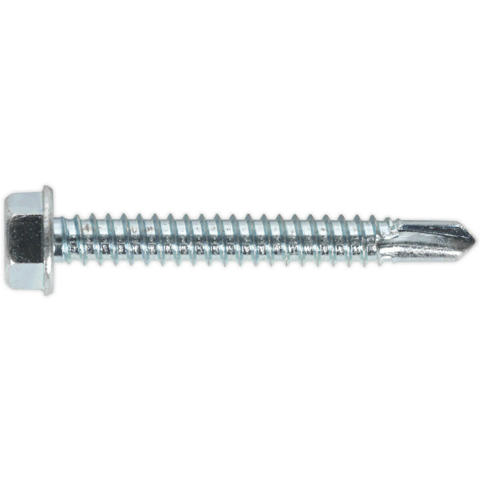 100 PACK 6.3 x 50mm Self Drilling Hex Head Screw - Zinc Plated Fixings Screw