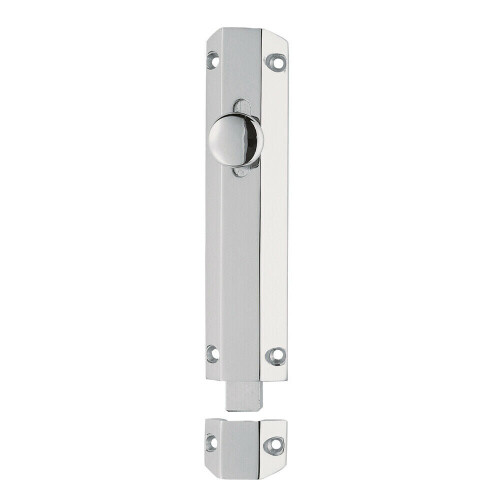 Loops Surface Mounted Flat Sliding Door Bolt Lock 102 x 36mm Polished Chrome 1