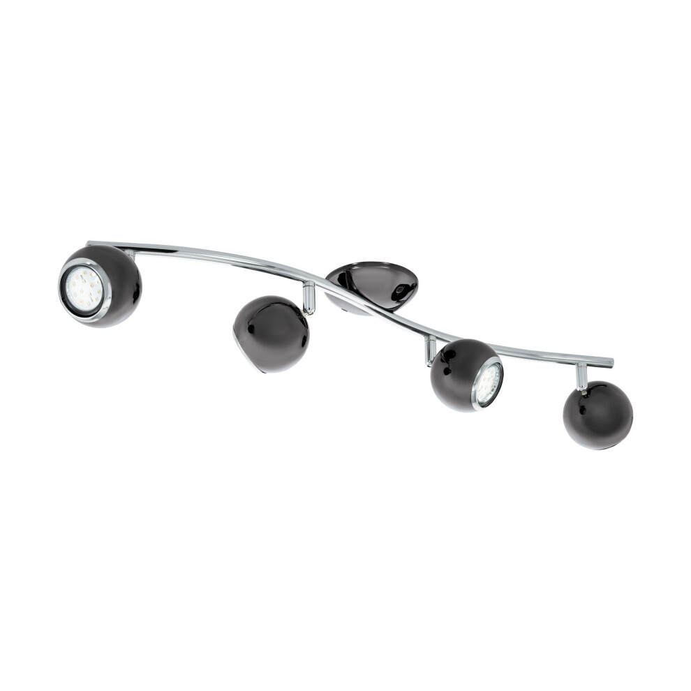 Loops Flush 4 Spots Ceiling Colour Nickel Chrome Plated Steel Bulb Gu10 4X3w Light