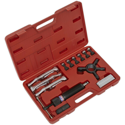 Loops 19 Piece Hydraulic Puller Set - 2 Way Yoke - 10 Tonne Capacity Hydraulic Ram