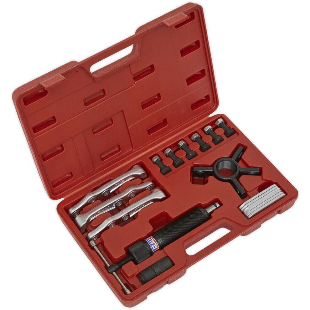 19 Piece Hydraulic Puller Set - 2 Way Yoke - 10 Tonne Capacity Hydraulic Ram