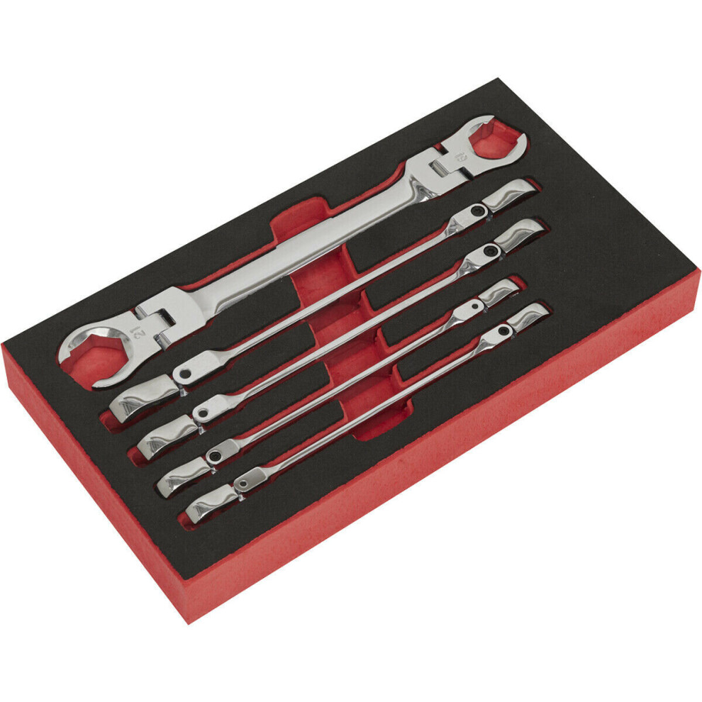5 Pack Flexible Head Flare Nut Spanner Set - Compression Joint / Brake Wrench 5056524241721