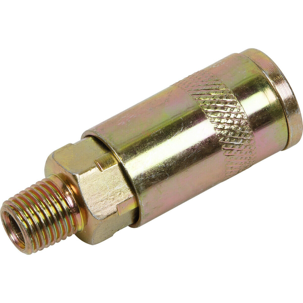 1/4 Inch BSPT Coupling Body Adaptor - Male Thread - Airflow Air Line Coupler