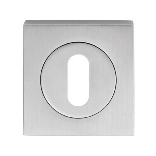 Loops Square Lock Profile Escutcheon 51 x 51mm Concealed Fix Satin Chrome 1