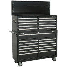 1290 x 465 x 1495mm 23 Drawer Combination Tool Chest - BLACK Mobile Storage Case