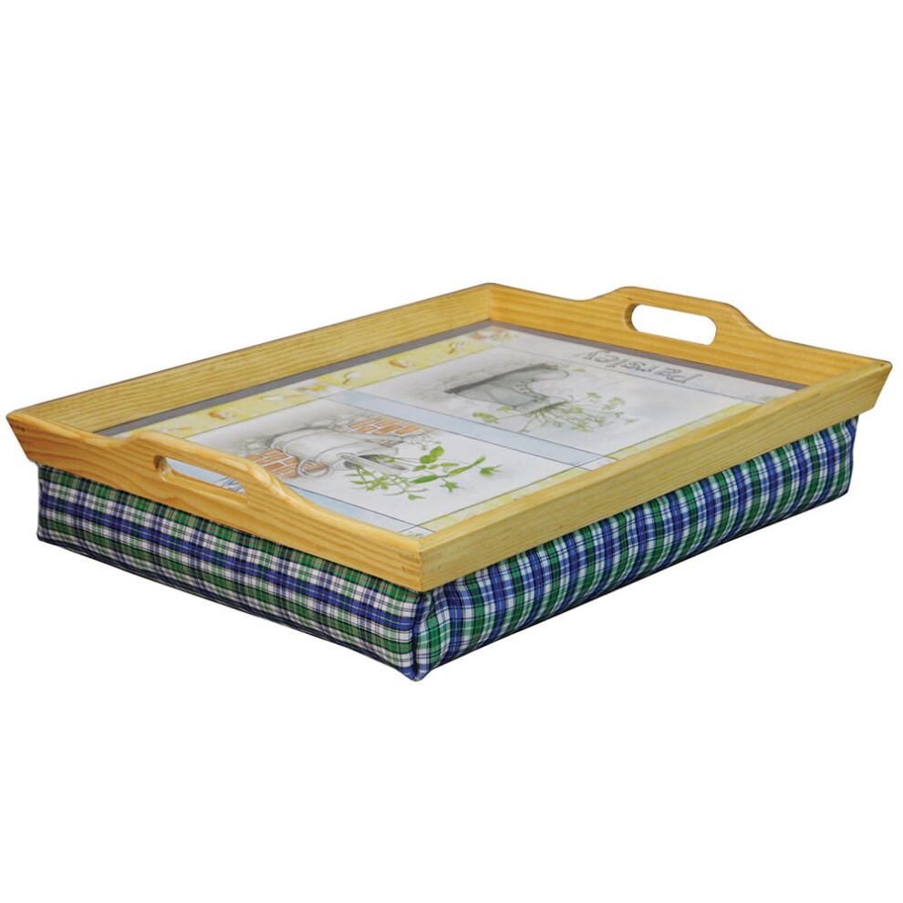 Loops Laminated Wooden Lap Tray With Built In Cushion - 100 X 495 X 385Mm - Easy Clean