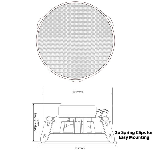 Loops 2x PAIR 4" Mini Low Profile Ceiling Speaker 8 OHM 2 Way Compact Mount Slim Line 2