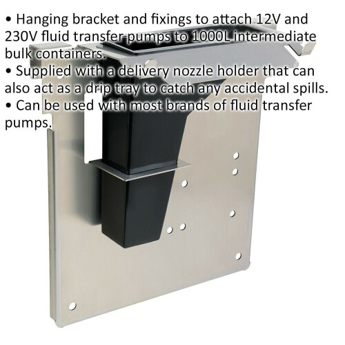 Loops IBC Pump Mounting Bracket - Delivery Nozzle Holder & Drip Tray - Hanging Bracket 1