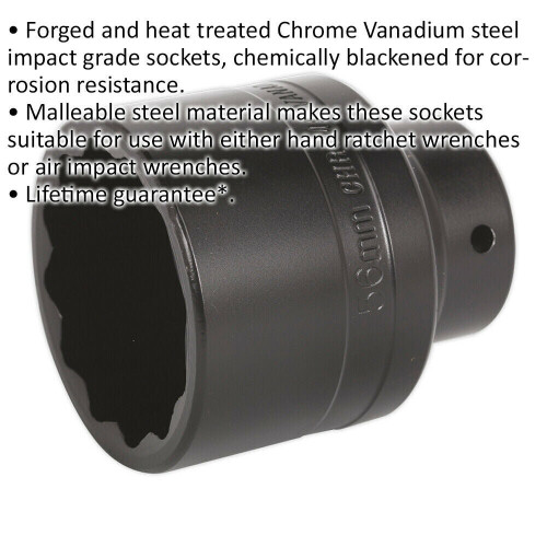Loops 56mm 12 Point Bi-Hex DEEP Impact Socket - 3/4" Sq Drive For Ford Transit Hub Nut