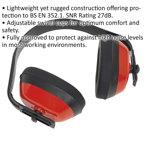 Loops Rugged Ear Defenders - Adjustable Swivel Cups - Worksite Hearing Protection 1
