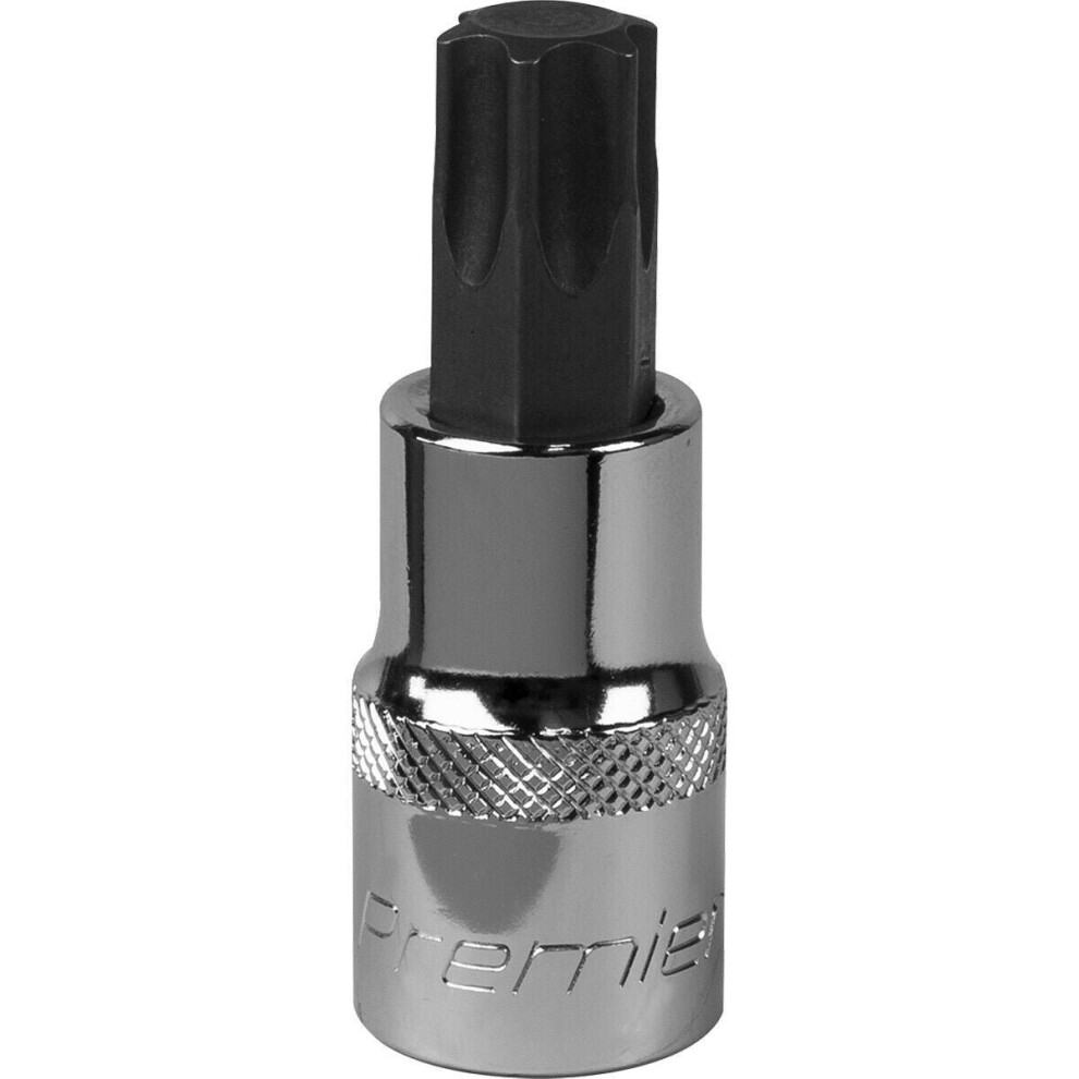 T60 Trx Star Socket Bit - 1/2" Square Drive - Premium S2 Steel Head Knurled Grip 5056581912596