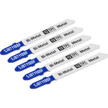 5 PACK - 75mm METAL Jigsaw Blade Set - 12 TPI Milled & Wavy Teeth Precision Cut