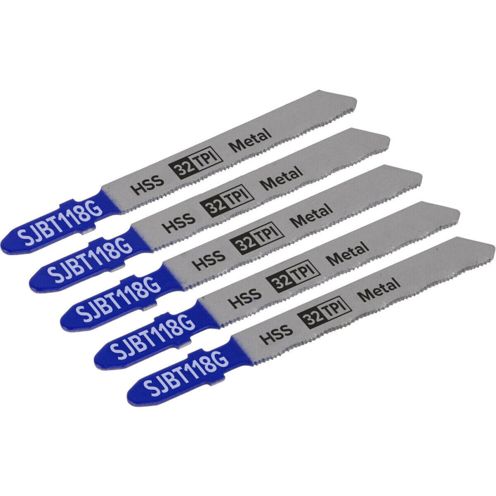 5 PACK - 75mm METAL Jigsaw Blade Set - 32 TPI Milled & Wavy Teeth Precision Cut