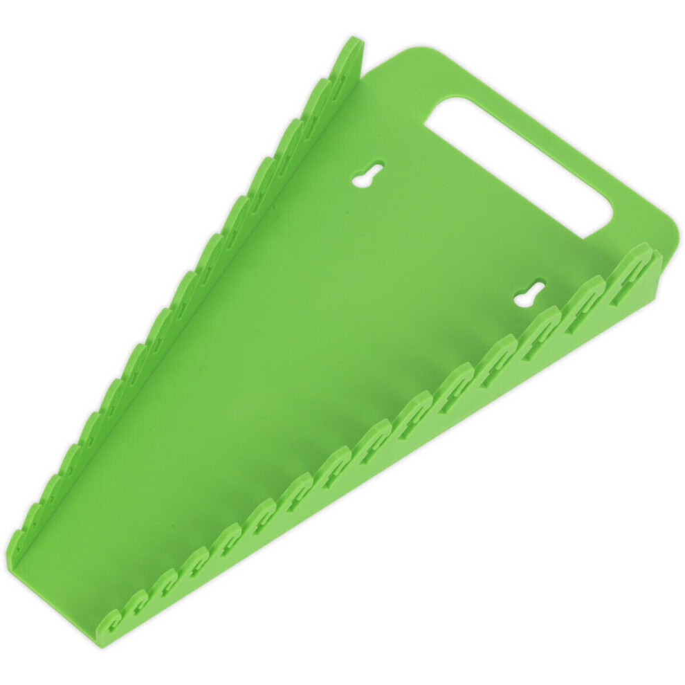 15 Spanner GREEN TPR Sharks Teeth Tool Rack - Drawer & Wall Mount Management