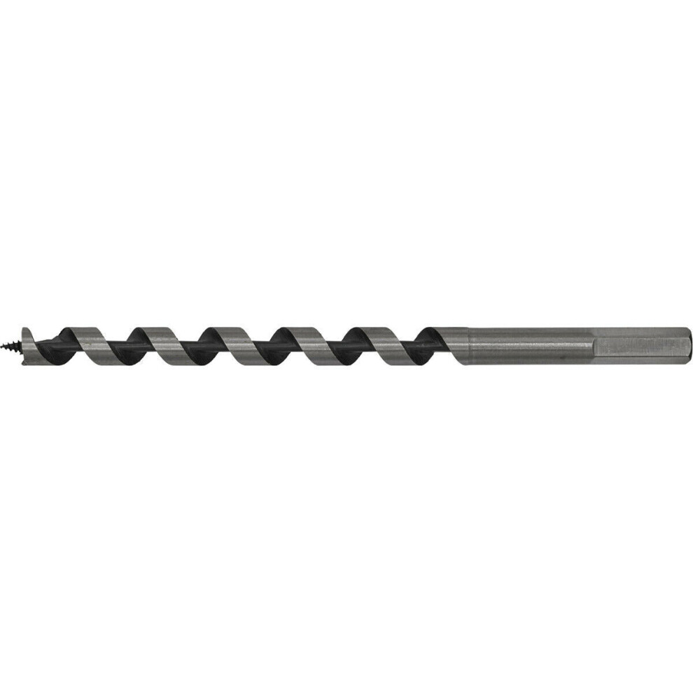 Loops 13 X 235Mm Hardened Auger Wood Drill Bit - Hexagonal Shank - Woodwork Timber