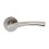Loops 2x PAIR Twisted Angular Design Handle on Round Rose Concealed Fix Satin Steel 4