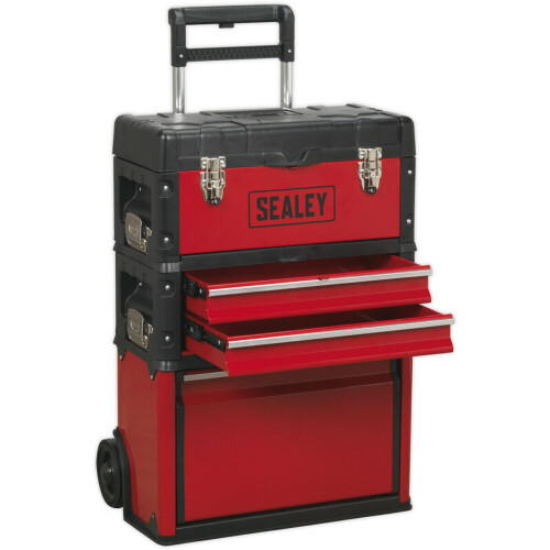 Loops 495 x 280 x 720mm Portable Tool Chest / Toolbox - Multi Compartment Wheeled Unit 2