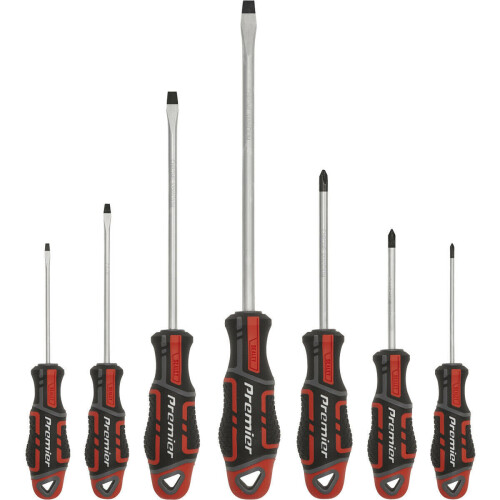 Loops 7 PACK Premium Soft Grip Screwdriver Set - Slotted & Phillips Various Sizes RED 2