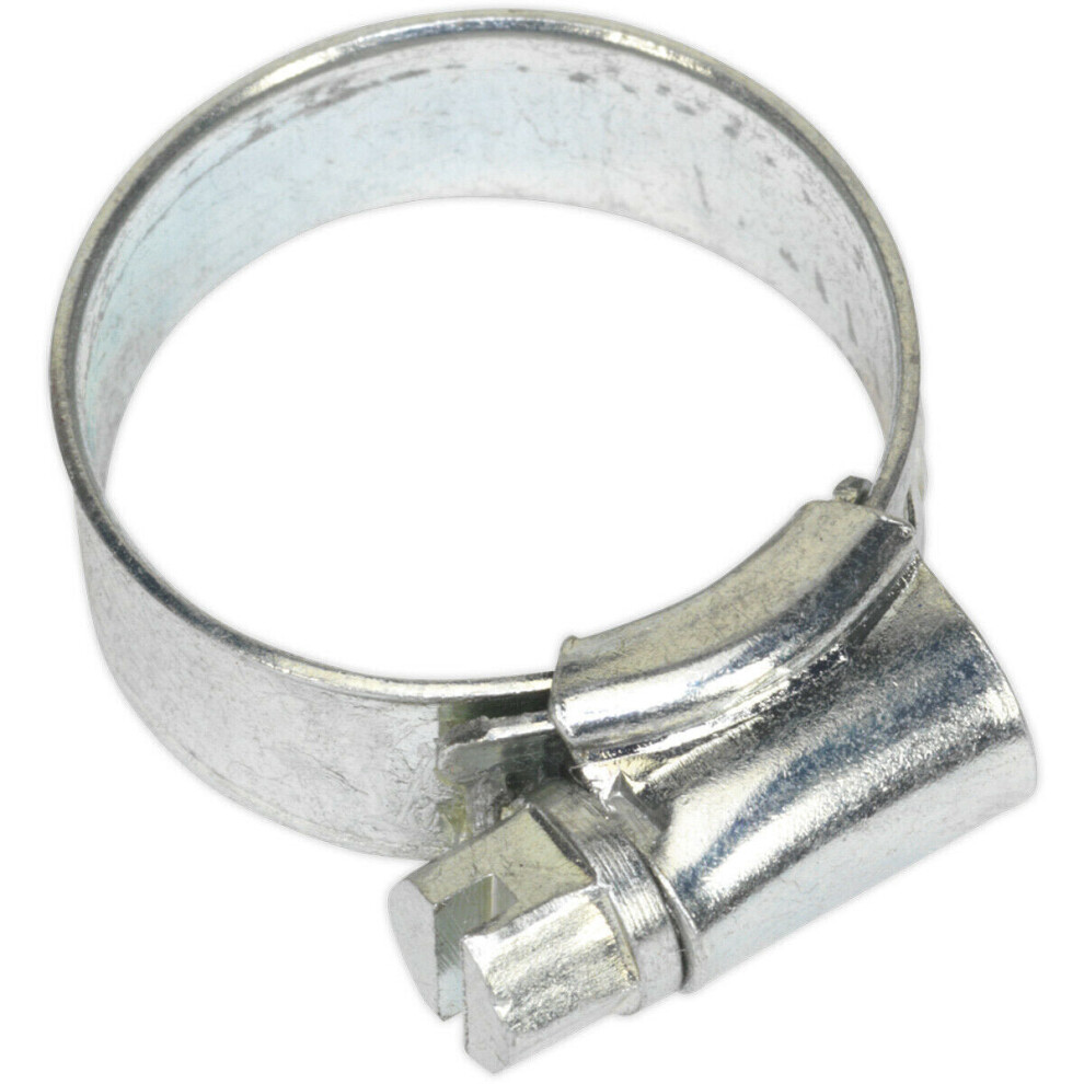 30 PACK Zinc Plated Hose Clip - 16 to 22mm Diameter - External Pressed Threads